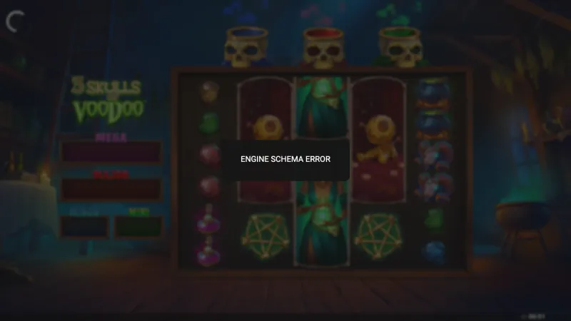 3 Skulls of Voodoo online pokie by Blueprint — in-game view