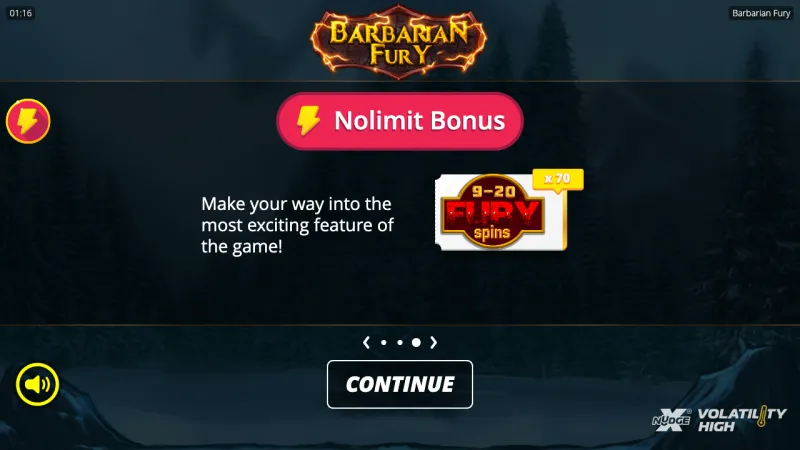 Barbarian Fury online pokie by Nolimit City — in-game view