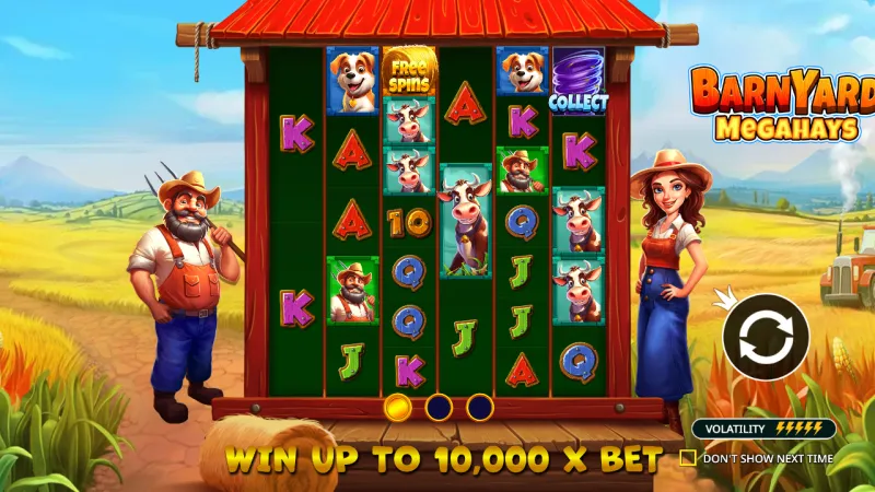 Barnyard Megahays Megaways online pokie by Pragmatic Play — in-game view