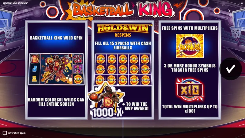 Basketball King Hold and Win online pokie by iSoftBet — in-game view