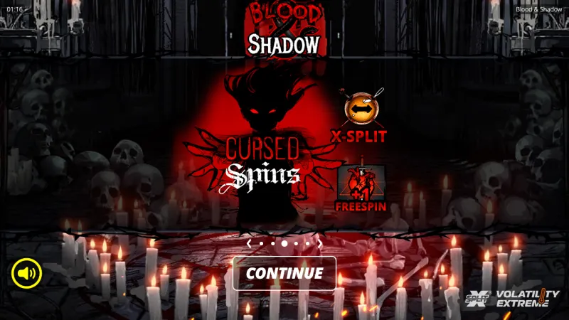 Blood and Shadow online pokie by Nolimit City — in-game view