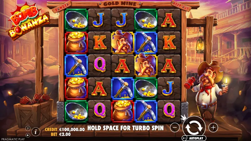 Bomb Bonanza online pokie by Pragmatic Play — in-game view