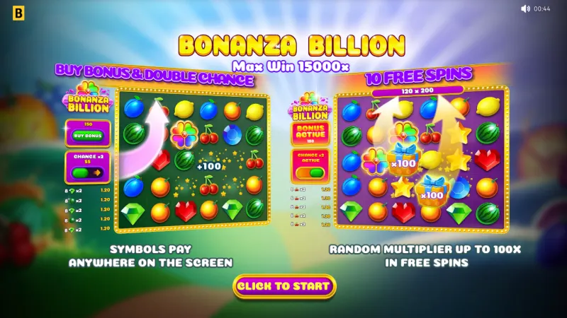 Bonanza Billion online pokie by BGAMING — in-game view