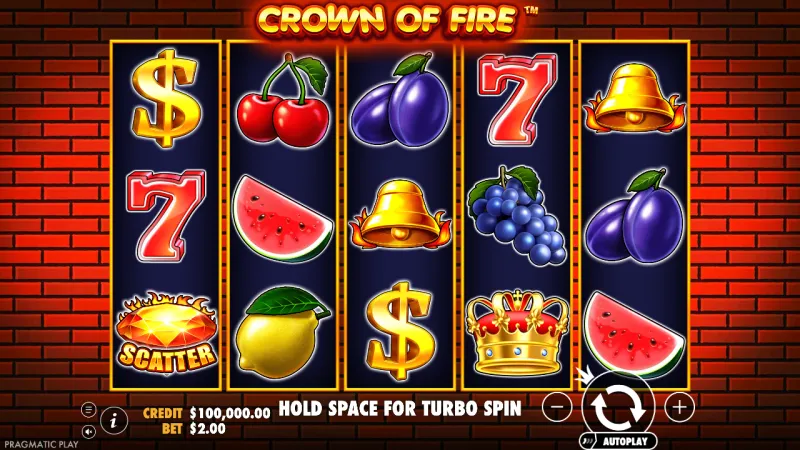 Crown of Fire online pokie by Pragmatic Play — in-game view