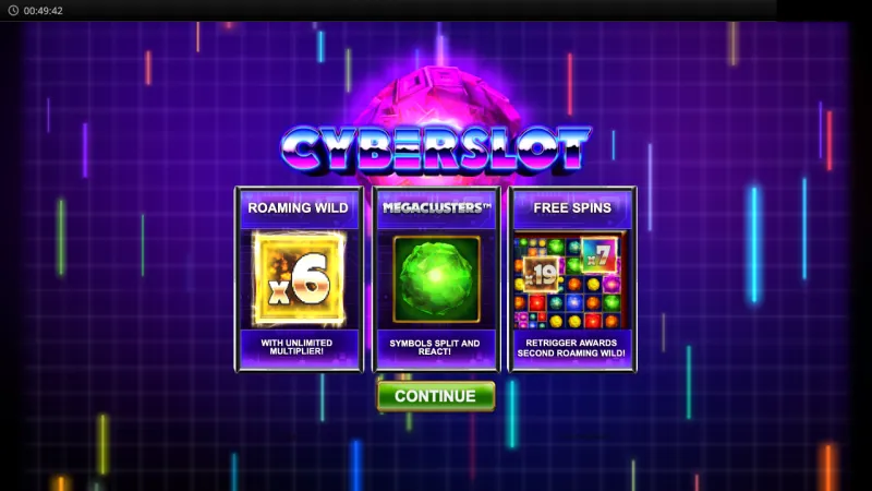 Cyberslot Megaclusters online pokie by Big Time Gaming — in-game view