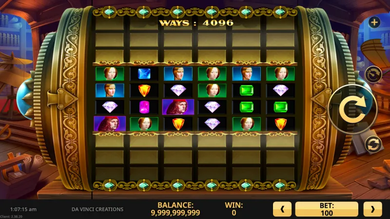 Da Vinci Creations online pokie by High 5 Games — in-game view