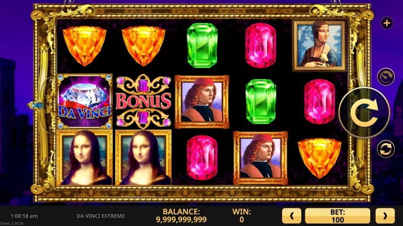 Da Vinci Extreme online pokie by High 5 Games — in-game view