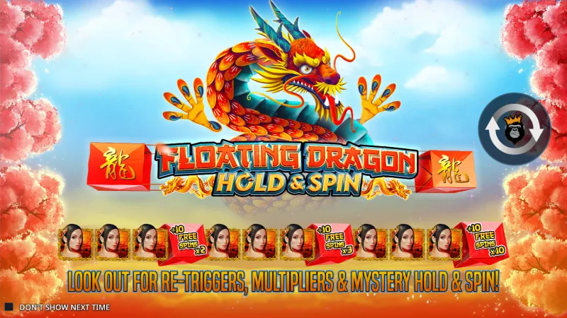 Floating Dragon online pokie by Reel Kingdom — in-game view
